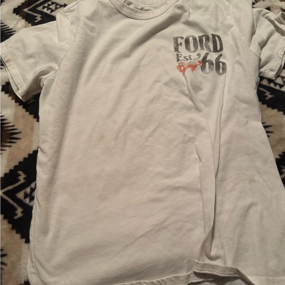 Ford White and Gray Graphic Tee